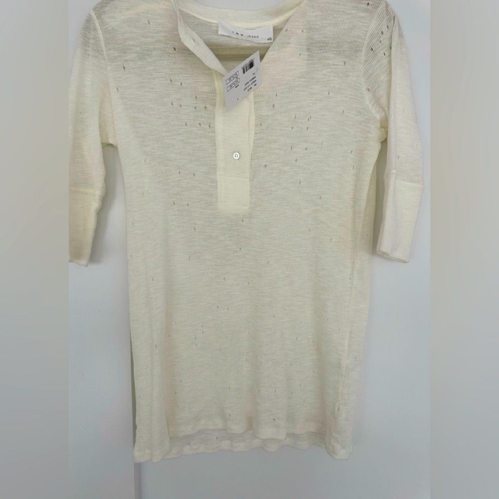 IRO NWT Cream Knit Henley Top
